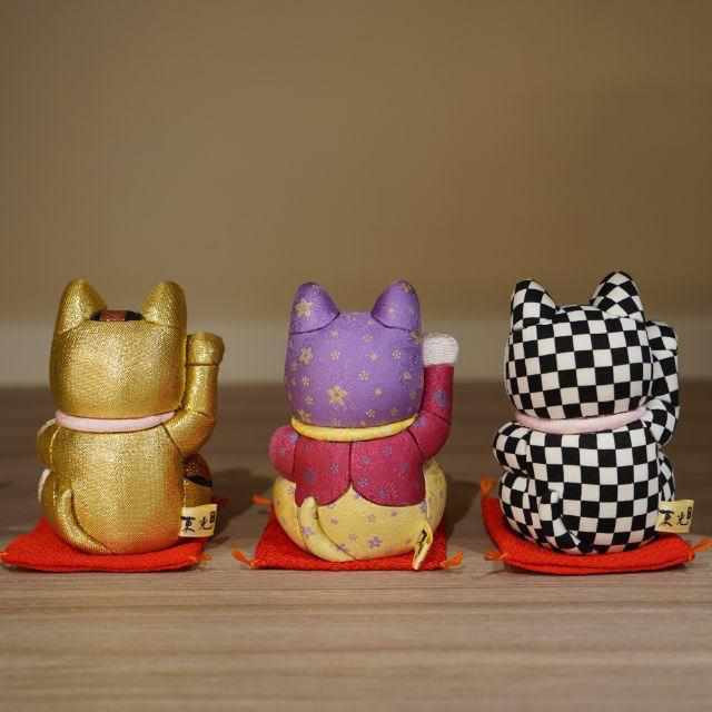 【招き猫】市松柄 S | 江戸木目込み | 柿沼人形 - Image 7