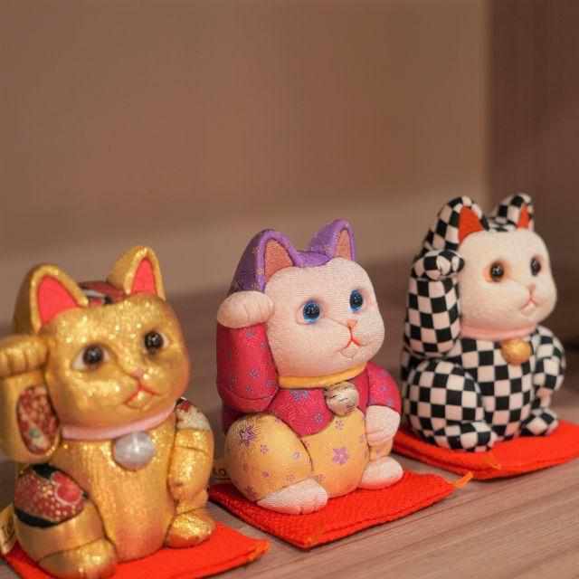 【招き猫】市松柄 S | 江戸木目込み | 柿沼人形 - Image 9