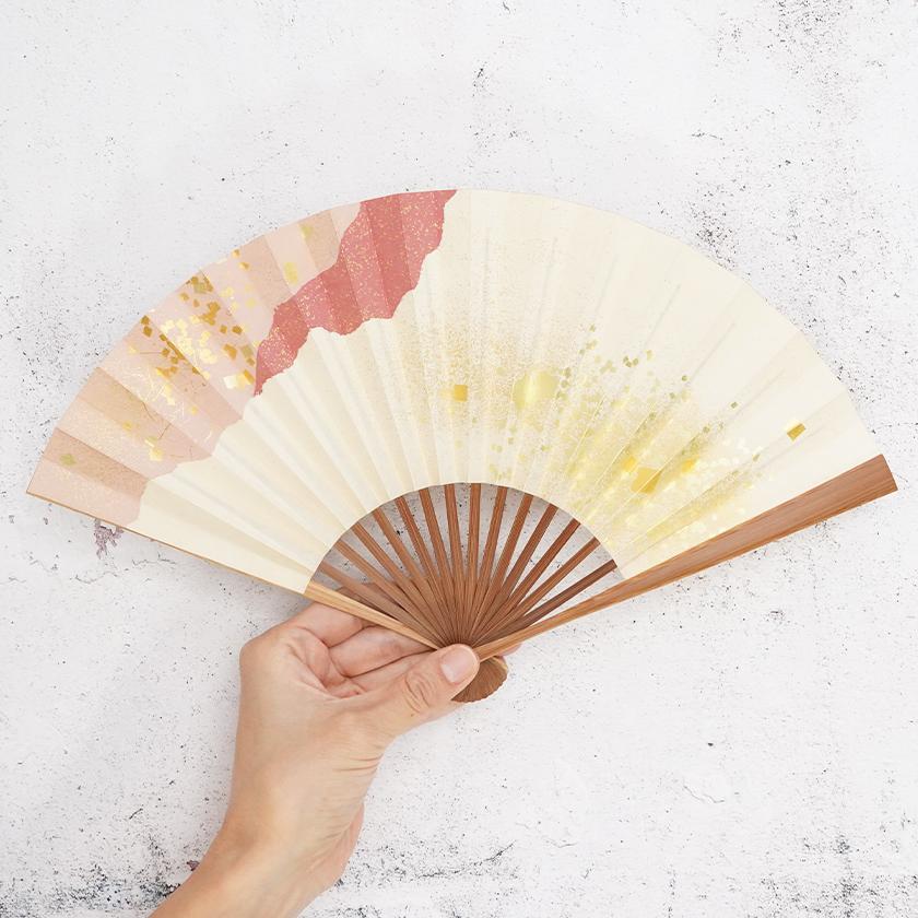 【扇子】女持 箔 桃 本煤竹 | 江戸扇子|雲錦堂 深津扇子店 - Image 3