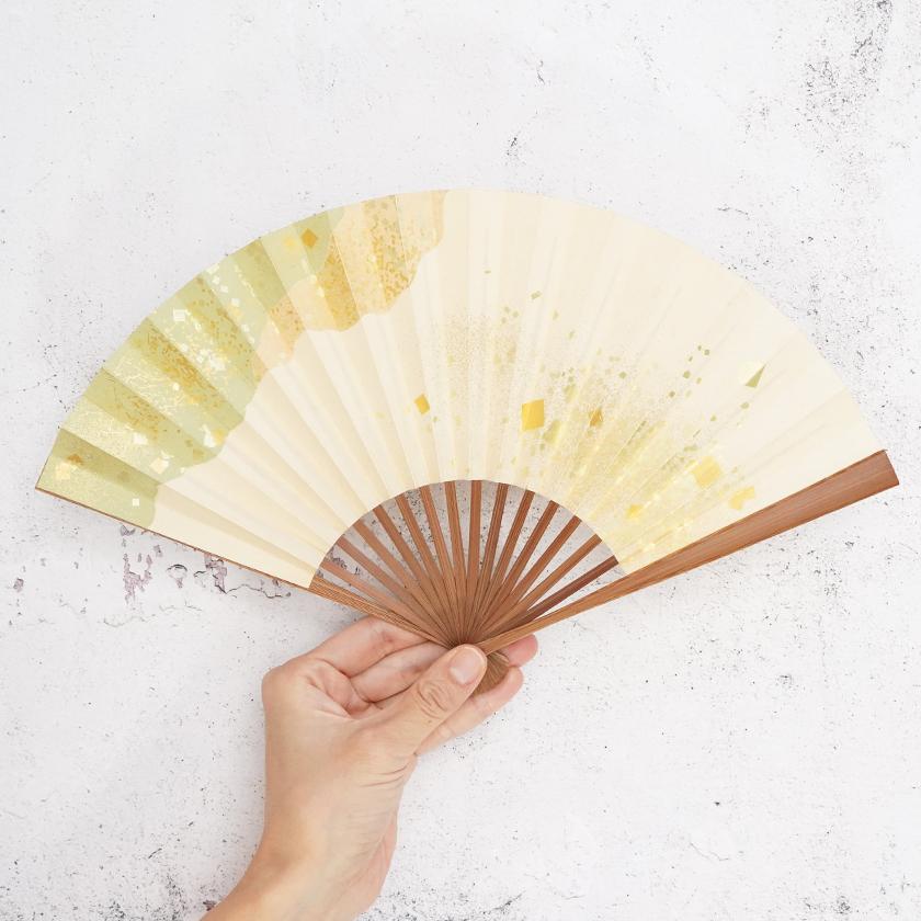 【扇子】女持 箔 緑 本煤竹 | 江戸扇子|雲錦堂 深津扇子店 - Image 3