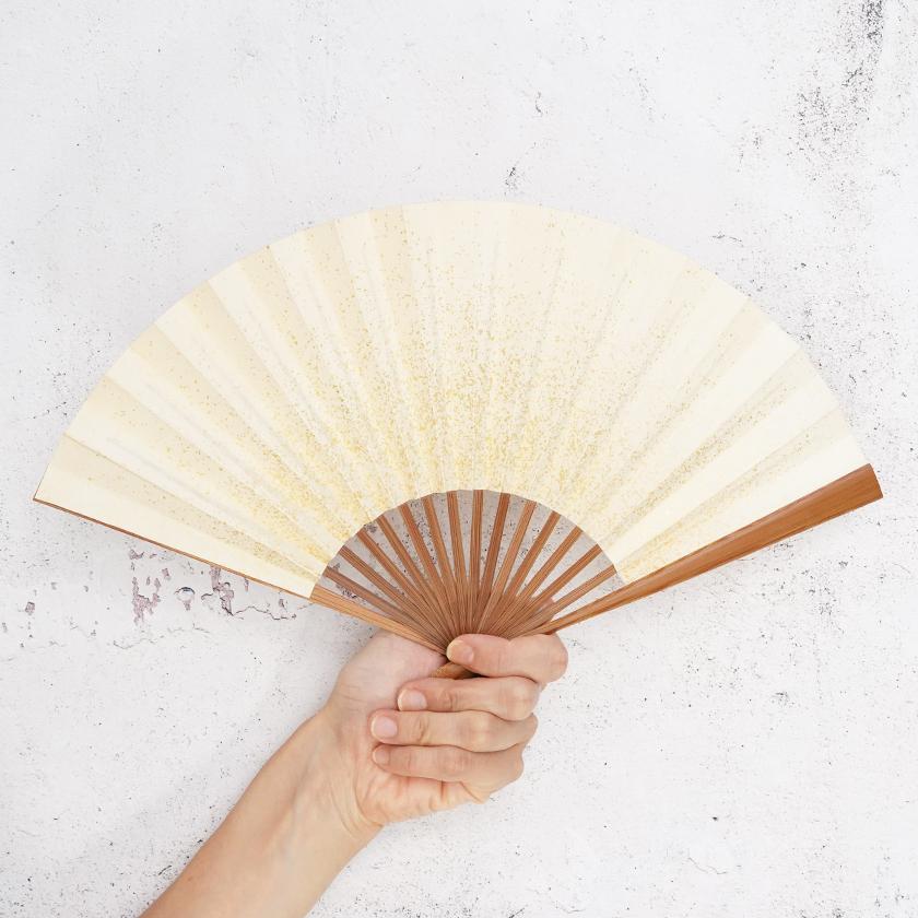 【扇子】女持 箔 桃緑 本煤竹 | 江戸扇子|雲錦堂 深津扇子店 - Image 4
