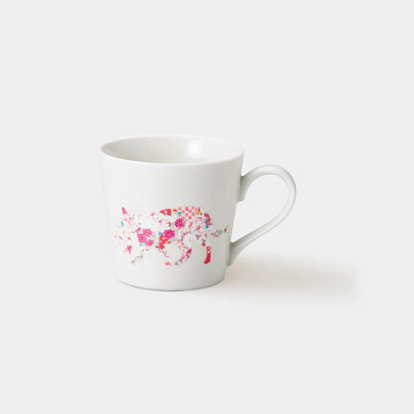 【マグカップ】温感 くわえる猫 (ニューボン) | 美濃焼 | 丸モ高木陶器