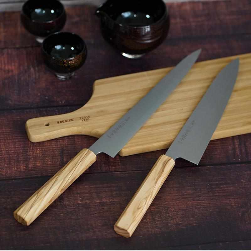 【牛刀】INOX スウェーデン鋼 (両刃) オリーブウッド八角柄 240mm|BECOSオリジナル | 堺打刃物|一刀斎虎徹 - Image 6