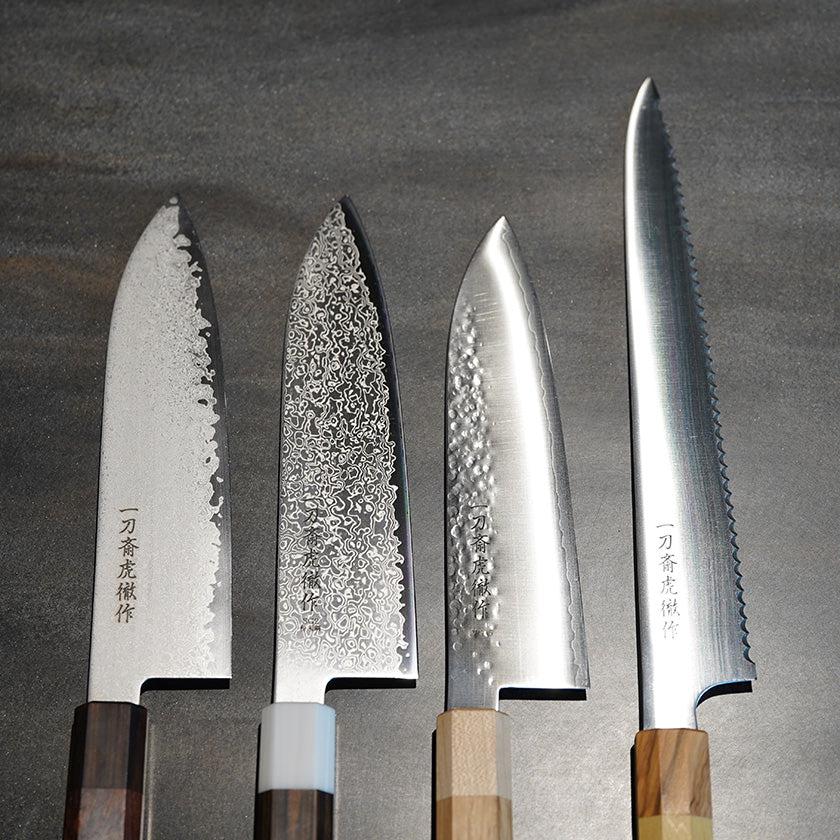 【三徳包丁】粉末ハイスSG2 ダマスカス 縞黒檀八角人工大理石口輪 180  | 堺打刃物｜一刀斎虎徹 - Image 16