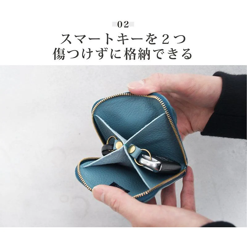 【本革キーケース】SMART MOVE! -type1 | アナログキーポケットタイプ- Alley Black (路地入ル) | RAKUKEI - Image 5