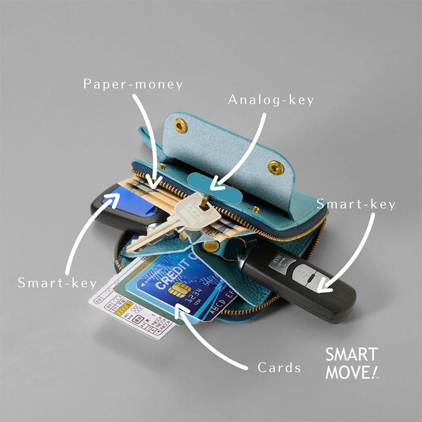 【本革キーケース】SMART MOVE! -type1 | アナログキーポケットタイプ- Calm Green (翠緑の古寺) | 革加工 | RAKUKEI - Image 15