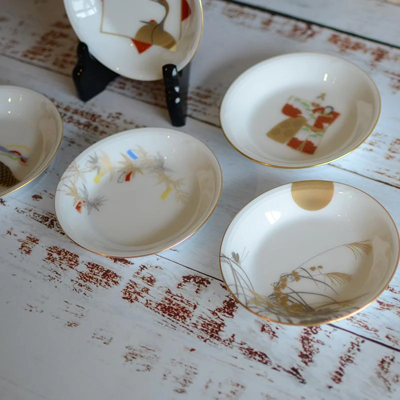 【磁器】大倉陶園 五歳時記シリーズ 11cm小皿絵替り(5枚揃) - Image 7