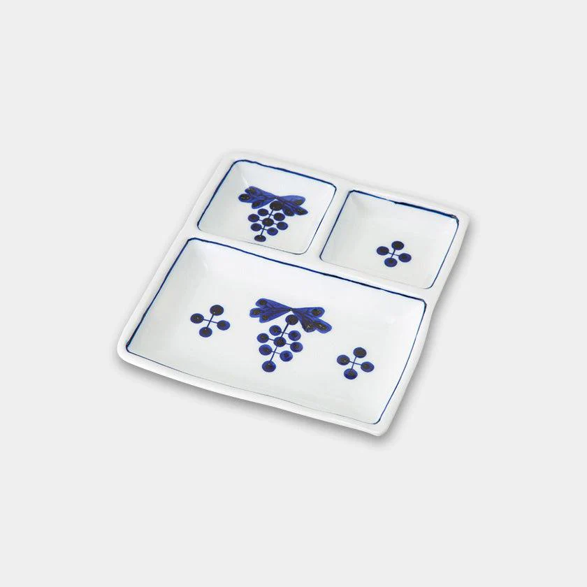 【皿】petit 仕切皿 藍果・青 | 波佐見焼 | 西海陶器