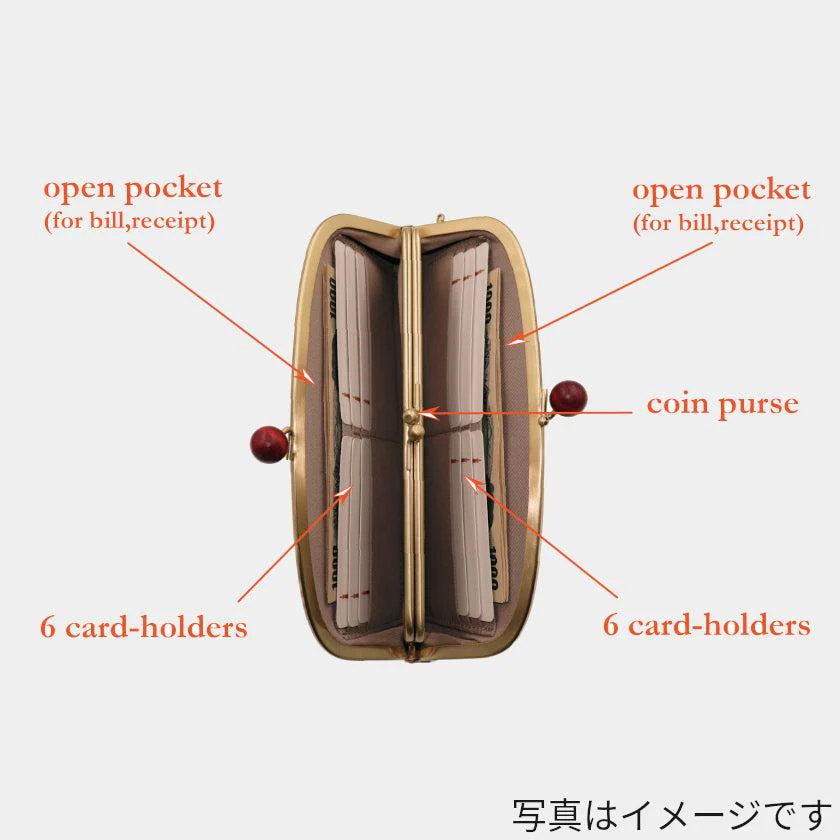 【長財布】西陣織シルク がま口 京組紐ストラップ付 ギンガムチェック (ブラウン系) | 西陣織 | Atelier Kyoto Nishijin - Image 11