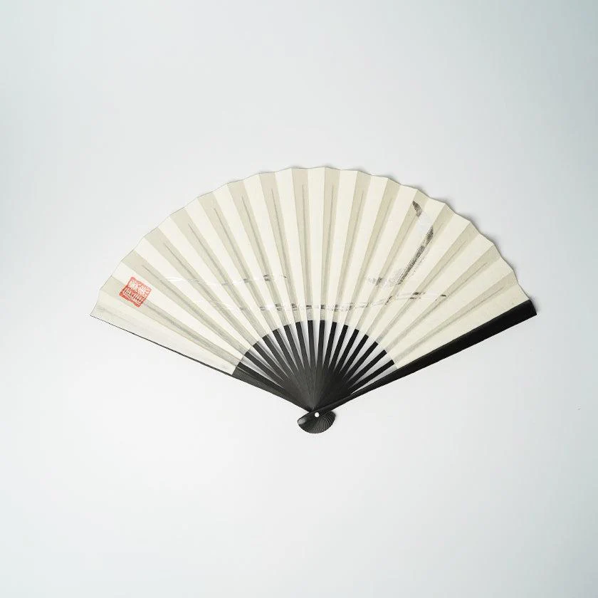 【扇子】三ヶ月 (白) 銀箔 | 唐紙 | 景美風月