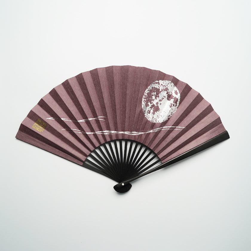 【扇子】満月 (紫) 銀箔 | 唐紙 | 景美風月