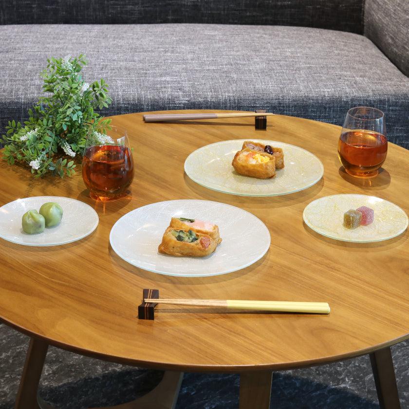 【皿4枚セット】丸皿 100金 & 銀 | 西陣織 | 江村商店 - Image 2